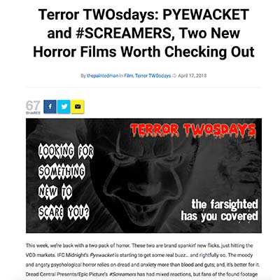 Terror TWOsdays: PYEWACKET and #SCREAMERS, Two New Horror Films Worth Checking Out